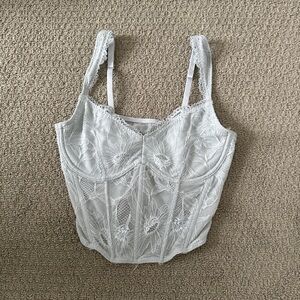 Baby Blue Lace Corset Top
